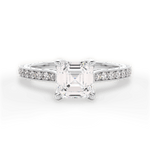 Gilda Asscher Cut Lab Grown Diamond Platinum Engagement Ring