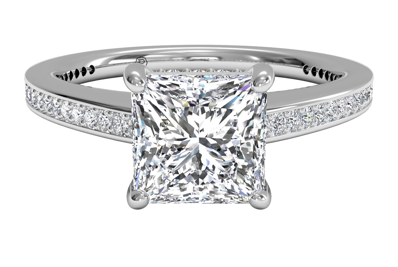 Judith Princess Cut Lab Grown Diamond 14Kt White Gold Engagement Ring