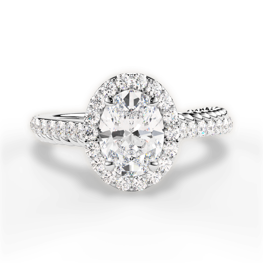 Kim Oval Cut Lab Grown Diamond 14Kt White Gold Engagement Ring