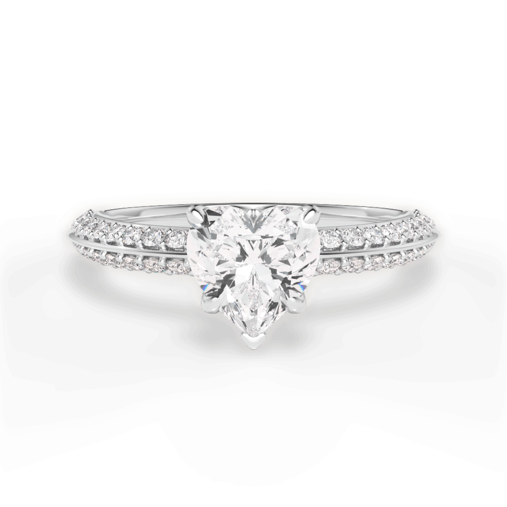 Gail Heart Cut Lab Grown Diamond 14Kt White Gold Engagement Ring
