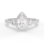 Julia Pear Cut Lab Grown Diamond 14Kt White Gold Engagement Ring