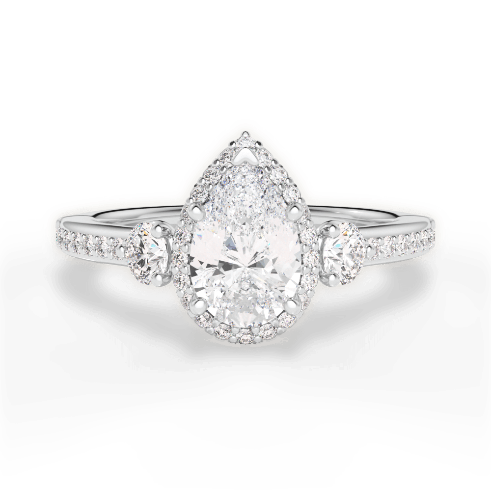 Julia Pear Cut Lab Grown Diamond Platinum Engagement Ring