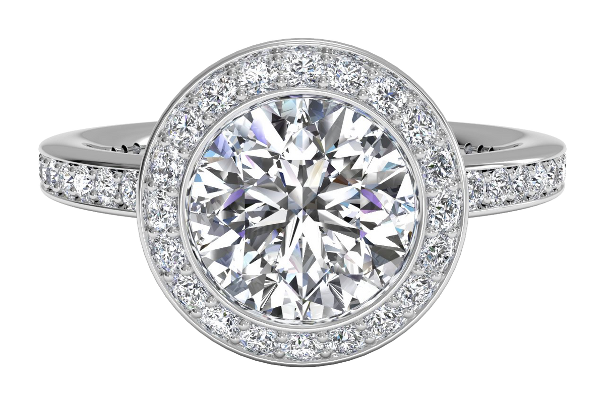 Yvonne princess lab diamond engagement ring in 18k white gold