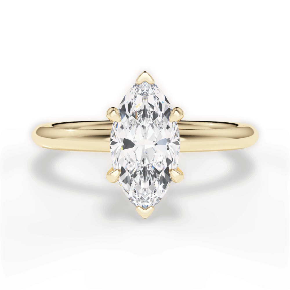 Brenda Marquise Cut Lab Grown Diamond 18Kt Yellow Gold Engagement Ring