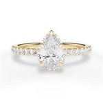 Isabella Pear Cut Lab Grown Diamond 18Kt Yellow Gold Engagement Ring