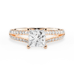 Kendra Princess Cut Lab Grown Diamond 18Kt Rose Gold Engagement Ring