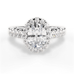 Lacey Oval Cut Lab Grown Diamond 14Kt White Gold Engagement Ring