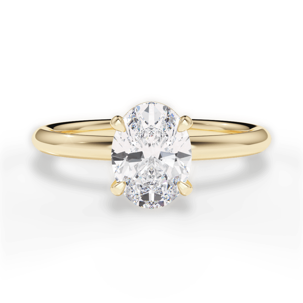Brenda Oval Cut Lab Grown Diamond 18Kt Yellow Gold Engagement Ring