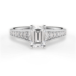 Leslie Emerald Cut Lab Grown Diamond Platinum Engagement Ring