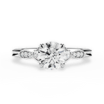Cassie Round Cut Lab Grown Diamond 14Kt White Gold Engagement Ring