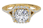 Judy Cushion Cut Lab Grown Diamond 18Kt Yellow Gold Engagement Ring