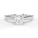 Frances Princess Cut Lab Grown Diamond 14Kt White Gold Engagement Ring