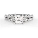 Jessica Asscher Cut Lab Grown Diamond Platinum Engagement Ring