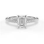 Caroline Emerald Cut Lab Grown Diamond 18Kt White Gold Engagement Ring