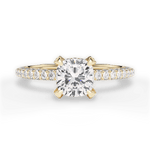 Madeline Cushion Cut Lab Grown Diamond 18Kt Yellow Gold Engagement Ring