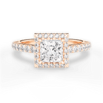 Kathleen Princess Cut Lab Grown Diamond 18Kt Rose Gold Engagement Ring