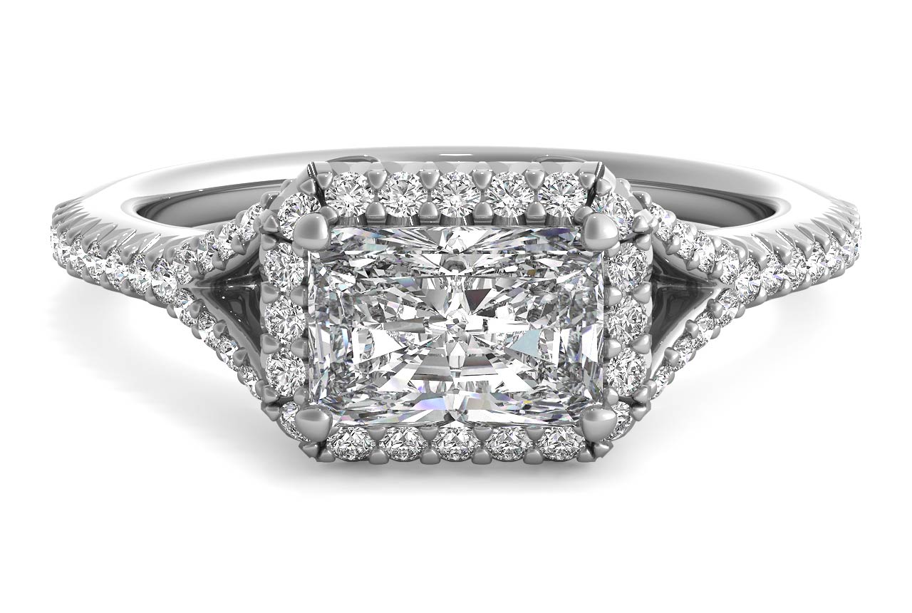 Kate Radiant Cut Lab Grown Diamond 14Kt White Gold Engagement Ring
