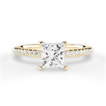Giselle Princess Cut Lab Grown Diamond 18Kt Yellow Gold Engagement Ring