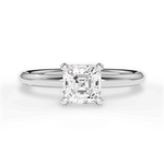 Brenda Asscher Cut Lab Grown Diamond 14Kt White Gold Engagement Ring