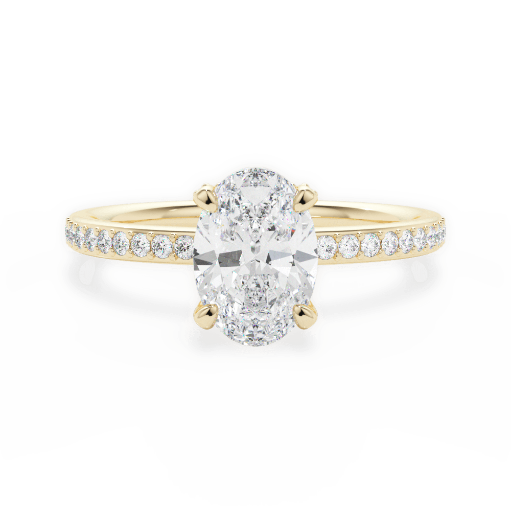 Janice Oval Cut Lab Grown Diamond 18Kt Yellow Gold Engagement Ring