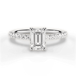 Elsie Emerald Cut Lab Grown Diamond 18Kt White Gold Engagement Ring
