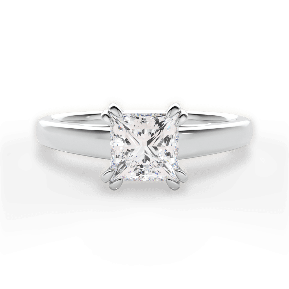 Anna Princess Cut Lab Grown Diamond Platinum Engagement Ring