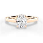 Annette Oval Cut Lab Grown Diamond 18Kt Rose Gold Engagement Ring