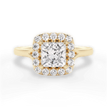 Geneva Princess Cut Lab Grown Diamond 18Kt Yellow Gold Engagement Ring