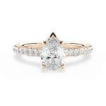 Laura Pear Cut Lab Grown Diamond 18Kt Rose Gold Engagement Ring