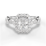Irene Radiant Cut Lab Grown Diamond 14Kt White Gold Engagement Ring