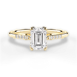 Christina Emerald Cut Lab Grown Diamond 18Kt Yellow Gold Engagement Ring