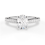 Elizabeth Oval Cut Lab Grown Diamond 14Kt White Gold Engagement Ring