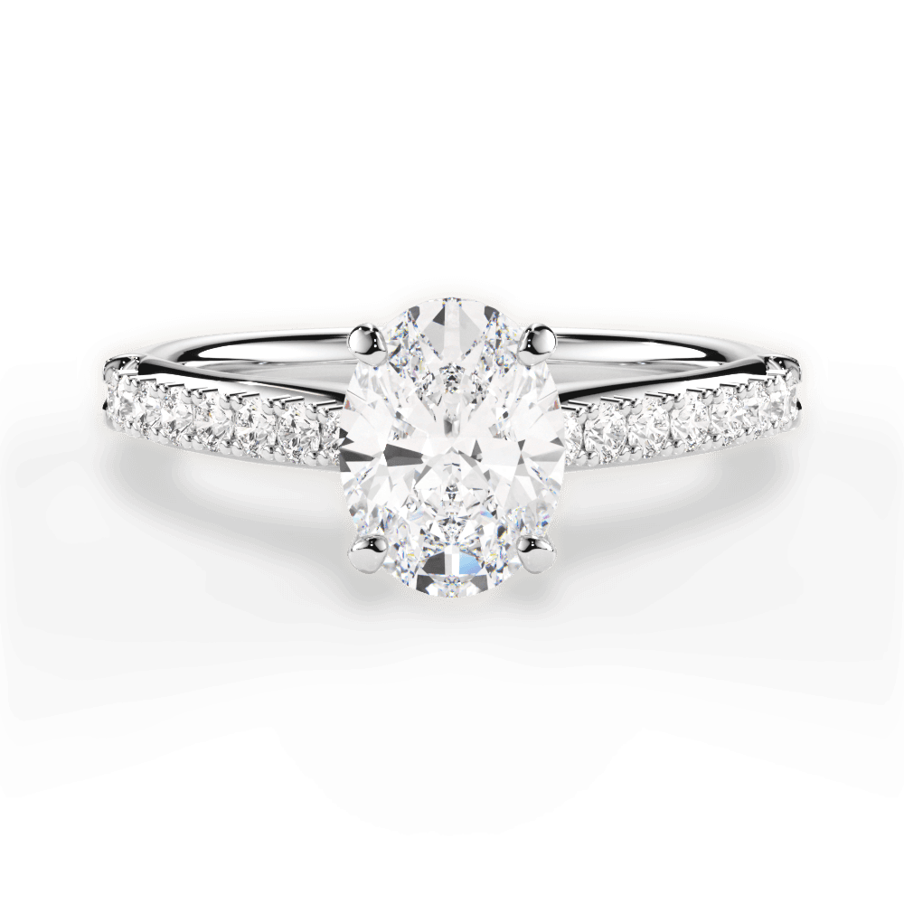 Elizabeth Oval Cut Lab Grown Diamond 18Kt White Gold Engagement Ring
