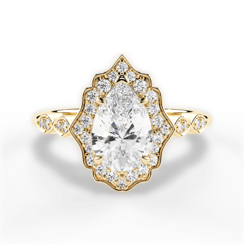 Julie Pear Cut Lab Grown Diamond 18Kt Yellow Gold Engagement Ring