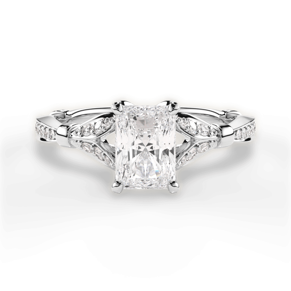 Geraldine Radiant Cut Lab Grown Diamond Platinum Engagement Ring