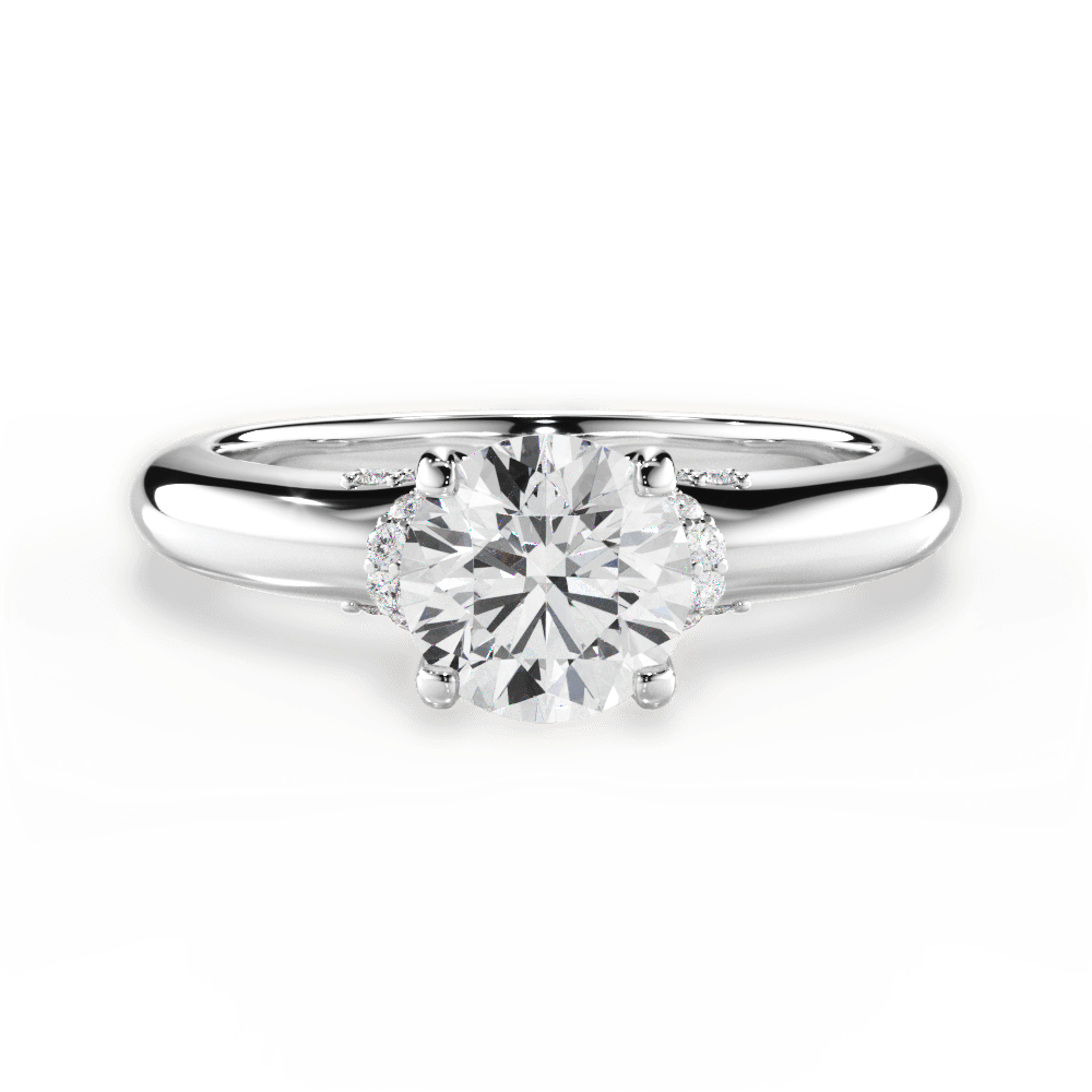 Florence Round Cut Lab Grown Diamond 14Kt White Gold Engagement Ring