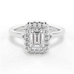 Geneva Emerald Cut Lab Grown Diamond 14Kt White Gold Engagement Ring