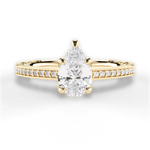 Donna Pear Cut Lab Grown Diamond 18Kt Yellow Gold Engagement Ring