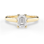 Carrie Emerald Cut Lab Grown Diamond 18Kt Yellow Gold Engagement Ring