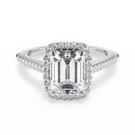 Jeanne Emerald Cut Lab Grown Diamond 18Kt White Gold Engagement Ring