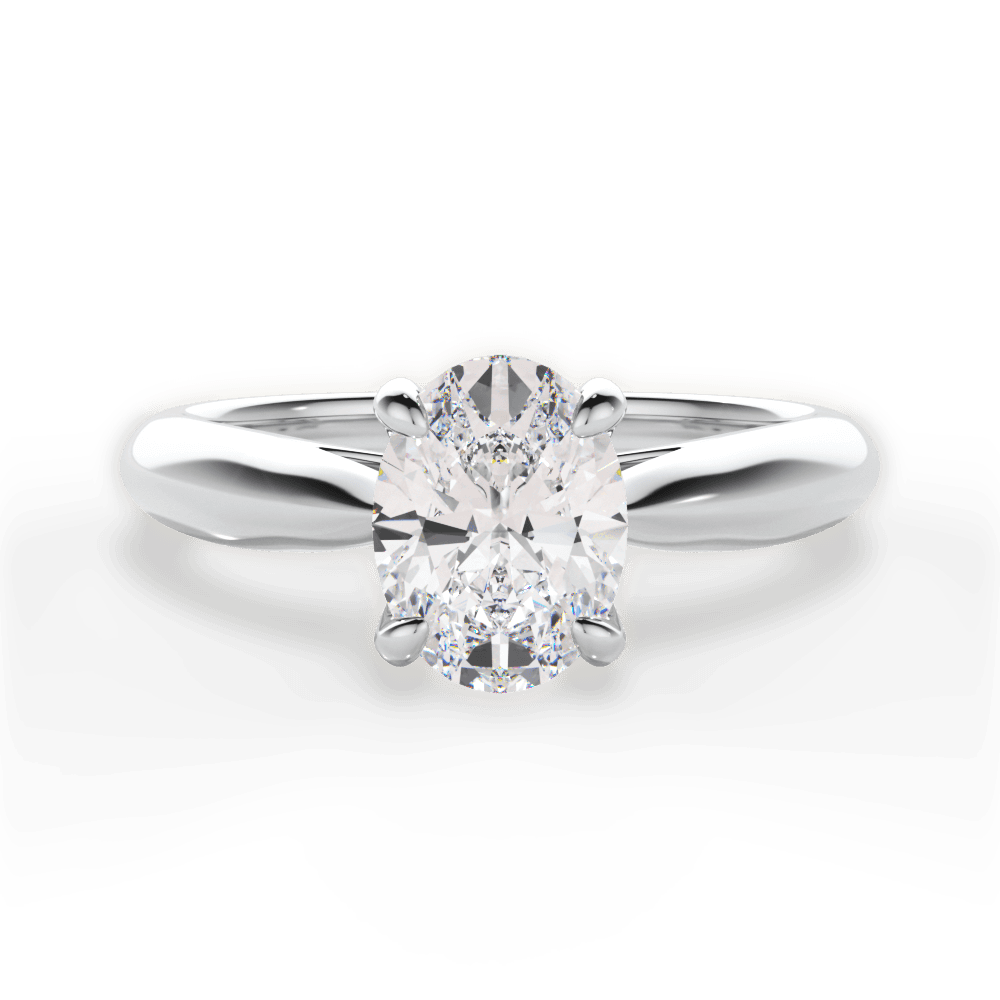 Beverly Oval Cut Lab Grown Diamond 18Kt White Gold Engagement Ring