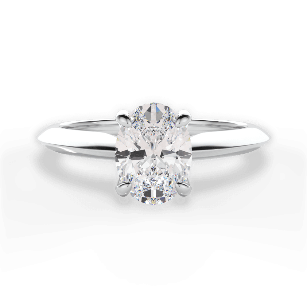 Amanda Oval Cut Lab Grown Diamond 14Kt White Gold Engagement Ring