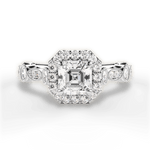 Irene Asscher Cut Lab Grown Diamond Platinum Engagement Ring