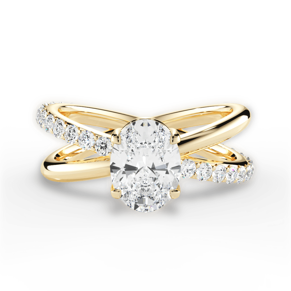 Jennifer Oval Cut Lab Grown Diamond 18Kt Yellow Gold Engagement Ring