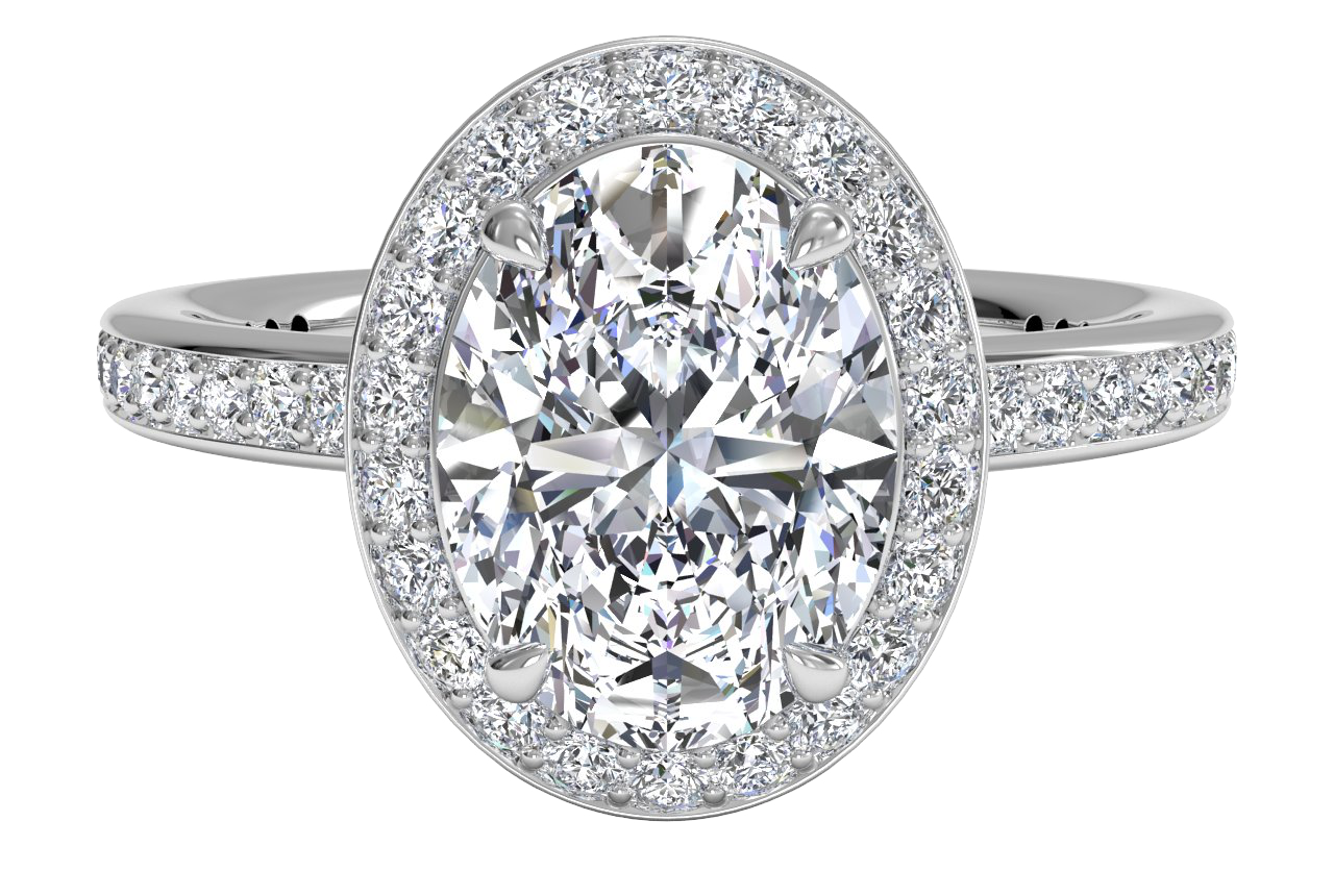 Karen Oval Cut Lab Grown Diamond 14Kt White Gold Engagement Ring