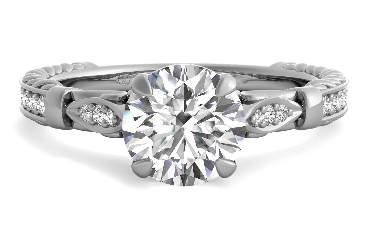 Gabriela Round Cut Lab Grown Diamond 14Kt White Gold Engagement Ring