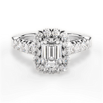 Lacey Emerald Cut Lab Grown Diamond 14Kt White Gold Engagement Ring