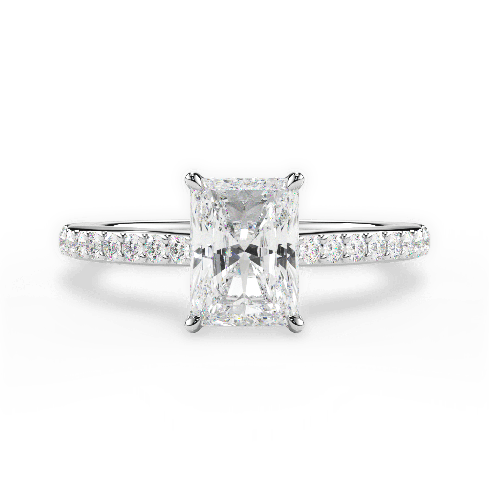 Joan Radiant Cut Lab Grown Diamond Platinum Engagement Ring