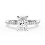 Joan Radiant Cut Lab Grown Diamond 18Kt White Gold Engagement Ring