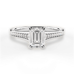 Delia Emerald Cut Lab Grown Diamond Platinum Engagement Ring